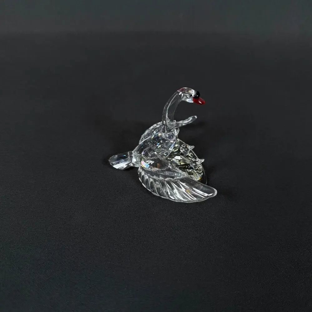 Vintage SWAROVSKI SWAN FAMILY Crystal glass figurine 2.5